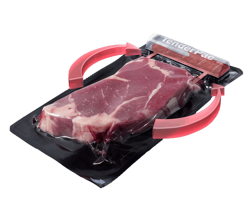 Torema Vakuumstick in vakuumierter Fleisch-SB-Verpackung
